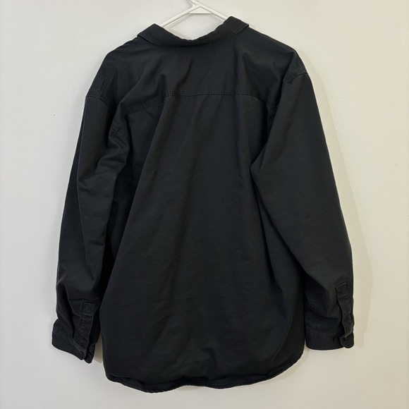 LL Bean Mens L Canvas Shacket Shirt Red Plaid Interior Button Down Chore Utility - Picture 8 of 8